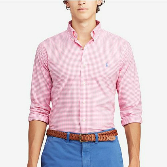 polo ralph lauren men's classic fit stretch poplin shirt